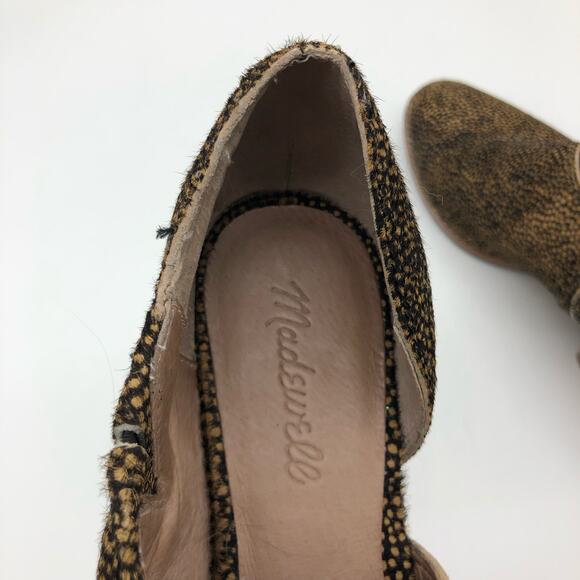Madewell The Lucie Shoe Calf Hair Size 7.5 Cut Out Boot Mule Leopard Print - Picture 4 of 11